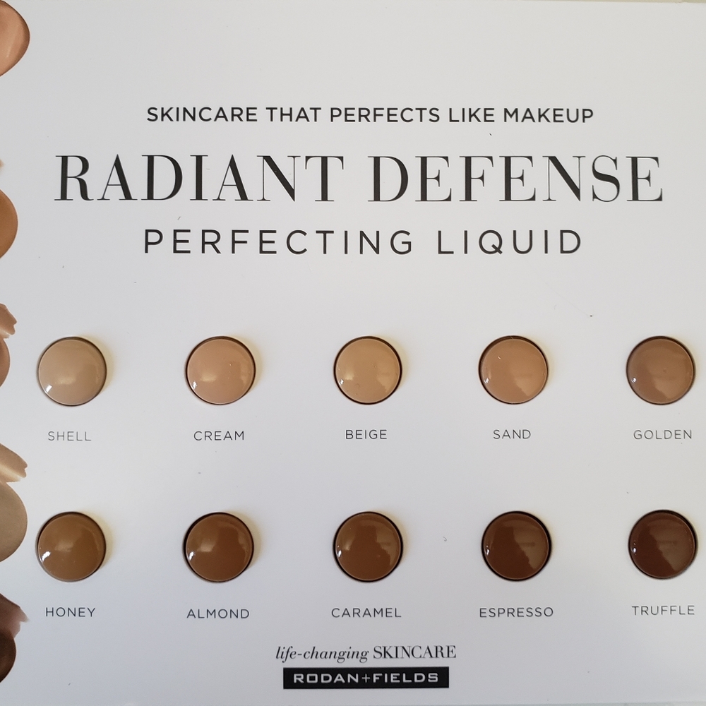 NEW SHADES 1 Rodan + and Fields Radiant Defense Sample Makeup 1 Card TOTAL
